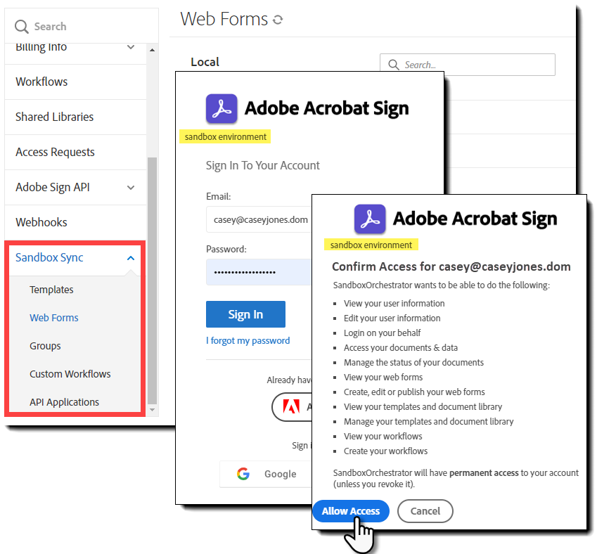 Adobe Acrobat Sign Sandbox